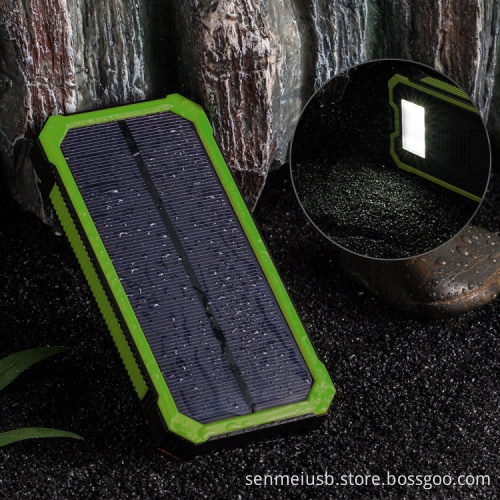 2016 trending products 12000mah solar power bank charger with led light